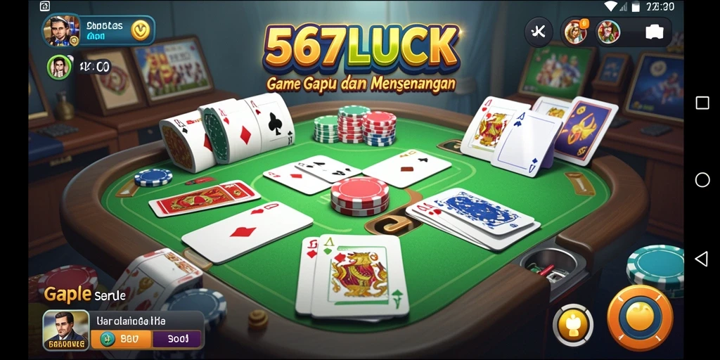 Tampilan menarik dari gameplay Gaple di 567LUCK.