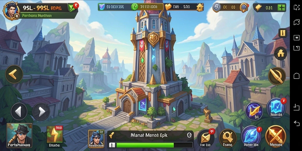 Tangkapan layar 99SL menampilkan gameplay menara pertahanan yang intens.