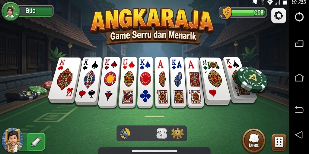 Tampilan menarik dari gameplay Domino ANGKARAJA.