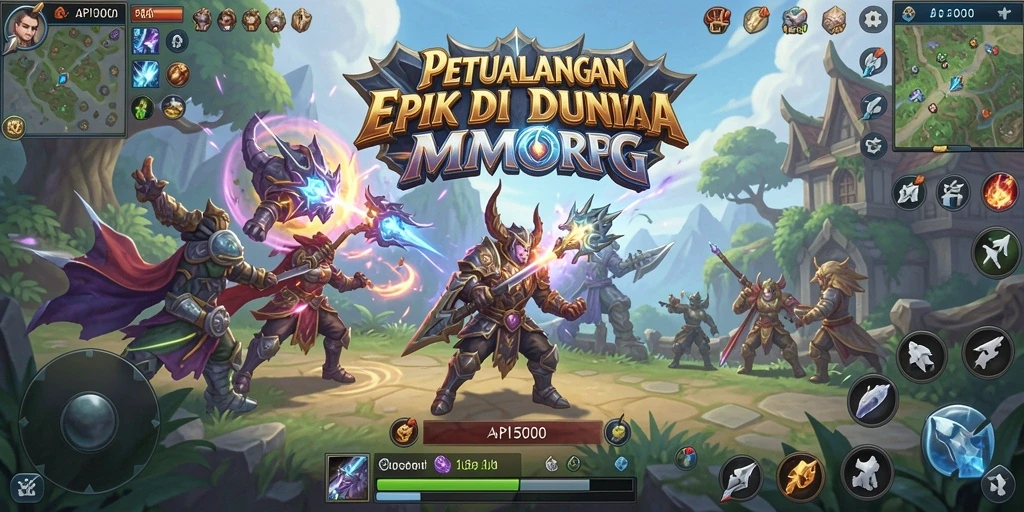 Gambar dari gameplay API5000 menunjukkan pertarungan seru antar karakter di dunia MMORPG.