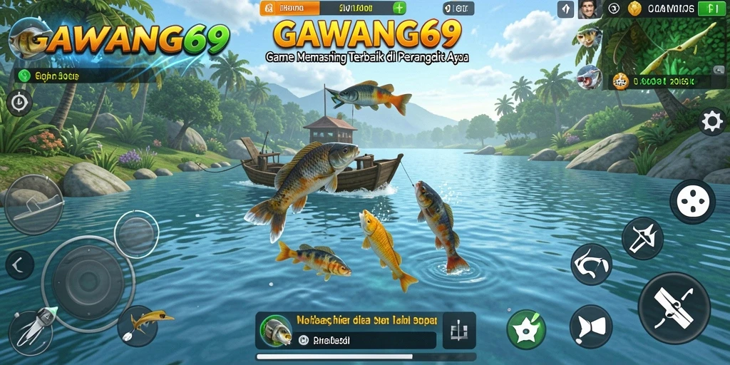 Screenshot GAWANG69 menampilkan gameplay memancing yang mengasyikkan.
