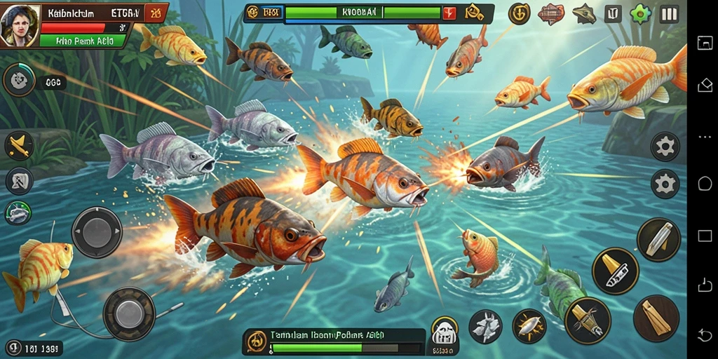 Tampilan gameplay seru KETUA saat menembak ikan.