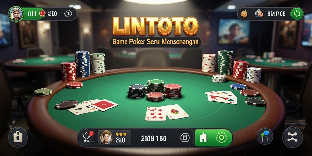 Tampilan gameplay menarik dari LINITOTO yang menampilkan aksi poker.