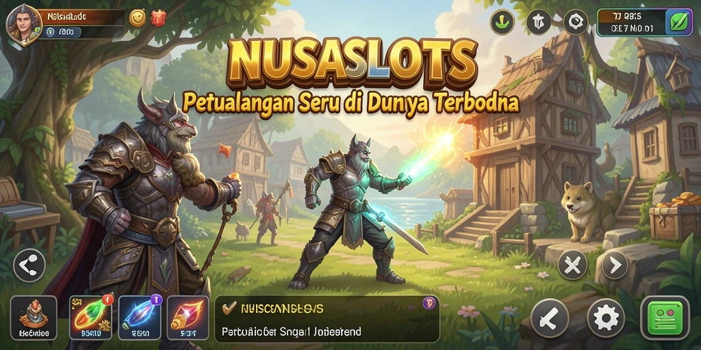 Screenshot gameplay NUSASLOTS menampilkan petualangan di dunia terbuka.
