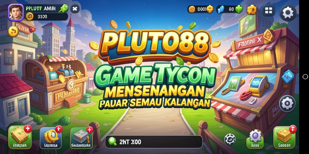 Tampilan gameplay Tycoon yang menarik dan penuh warna dalam PLUTO88.