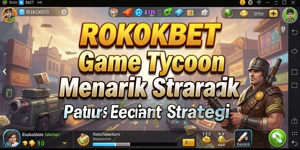 Tampilan gameplay ROKOKBET menampilkan pengelolaan bisnis rokok yang menarik.
