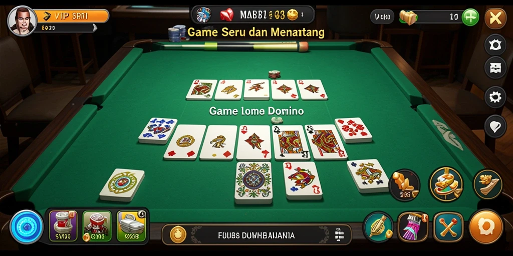 Screenshot gameplay SVIP1 yang menampilkan suasana permainan Domino.
