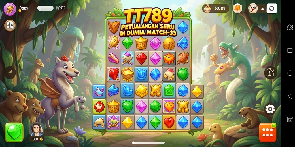 Tangkapan layar gameplay TT789 yang menunjukkan aksi mencocokkan.