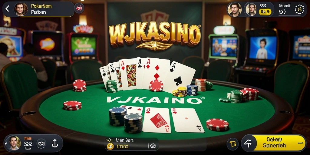 Tampilan gameplay menarik dari WJKASINO dengan suasana Poker yang mendebarkan.